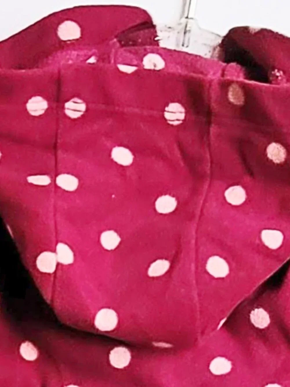 Carter's Child of Mine Raspberry Fleece 4-Season Sleep & Play Polka Dots 3- 6 m